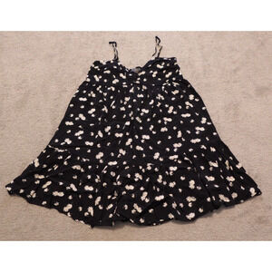 Dress Forum Women Small Dress Baby Doll Floral‎ Daisy Adjustable Straps Black